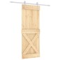 vidaXL Puerta corredera con herrajes madera maciza de pino 80x210 cm vidaXL Puerta corredera con herrajes madera maciza de pino 80x210 cm