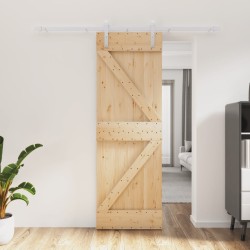 vidaXL Puerta corredera con herrajes madera maciza de pino 70x210 cm