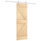 vidaXL Puerta corredera con herrajes madera maciza de pino 70x210 cm vidaXL Puerta corredera con herrajes madera maciza de pino 70x210 cm