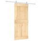 vidaXL Puerta corredera con herrajes madera maciza de pino 90x210 cm vidaXL Puerta corredera con herrajes madera maciza de pino 90x210 cm