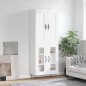 vidaXL Aparador alto madera contrachapada blanco brillo 69,5x34x180 cm vidaXL Aparador alto madera contrachapada blanco brillo 69,5x34x180 cm
