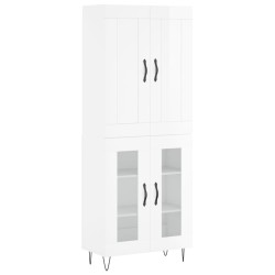 vidaXL Aparador alto madera contrachapada blanco brillo 69,5x34x180 cm