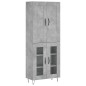 vidaXL Aparador alto madera contrachapada gris hormigón 69,5x34x180 cm vidaXL Aparador alto madera contrachapada gris hormigón 69,5x34x180 cm