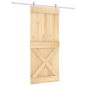 vidaXL Puerta corredera con herrajes madera maciza de pino 90x210 cm