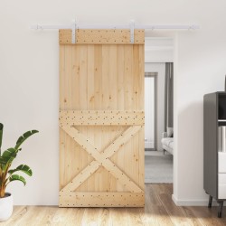 vidaXL Puerta corredera con herrajes madera maciza de pino 100x210 cm