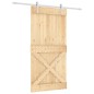 vidaXL Puerta corredera con herrajes madera maciza de pino 100x210 cm vidaXL Puerta corredera con herrajes madera maciza de pino 100x210 cm