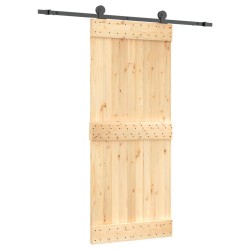 vidaXL Puerta corredera con herrajes madera maciza de pino 85x210 cm