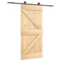 vidaXL Puerta corredera con herrajes madera maciza de pino 95x210 cm vidaXL Puerta corredera con herrajes madera maciza de pino 95x210 cm