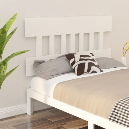 vidaXL Cabecero de cama madera maciza de pino blanco 123,5x3x81 cm