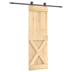 vidaXL Puerta corredera con herrajes madera maciza de pino 70x210 cm