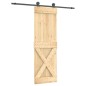 vidaXL Puerta corredera con herrajes madera maciza de pino 70x210 cm vidaXL Puerta corredera con herrajes madera maciza de pino 70x210 cm