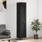 vidaXL Aparador de madera contrachapada negro 34,5x34x180 cm