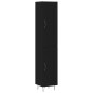 vidaXL Aparador de madera contrachapada negro 34,5x34x180 cm