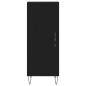 vidaXL Aparador de madera contrachapada negro 34,5x34x180 cm