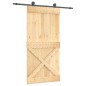 vidaXL Puerta corredera con herrajes madera maciza de pino 100x210 cm vidaXL Puerta corredera con herrajes madera maciza de pino 100x210 cm