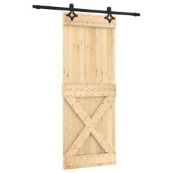 vidaXL Puerta corredera con herrajes madera maciza de pino 80x210 cm