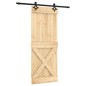 vidaXL Puerta corredera con herrajes madera maciza de pino 80x210 cm vidaXL Puerta corredera con herrajes madera maciza de pino 80x210 cm