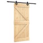 vidaXL Puerta corredera con herrajes madera maciza de pino 95x210 cm vidaXL Puerta corredera con herrajes madera maciza de pino 95x210 cm