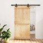 vidaXL Puerta corredera con herrajes madera maciza de pino 100x210 cm vidaXL Puerta corredera con herrajes madera maciza de pino 100x210 cm