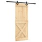 vidaXL Puerta corredera con herrajes madera maciza de pino 80x210 cm