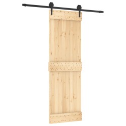 vidaXL Puerta corredera con herrajes madera maciza de pino 70x210 cm