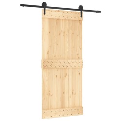 vidaXL Puerta corredera con herrajes madera maciza de pino 90x210 cm