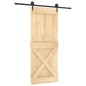 vidaXL Puerta corredera con herrajes madera maciza de pino 85x210 cm vidaXL Puerta corredera con herrajes madera maciza de pino 85x210 cm