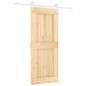 vidaXL Puerta corredera con herrajes madera maciza de pino 85x210 cm