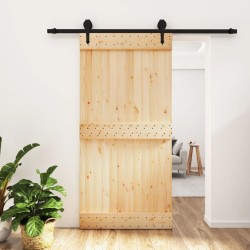 vidaXL Puerta corredera con herrajes madera maciza de pino 100x210 cm