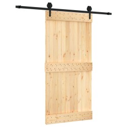 vidaXL Puerta corredera con herrajes madera maciza de pino 100x210 cm