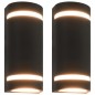 vidaXL Lámparas de pared de exterior 2 uds 35 W negro semicircular vidaXL Lámparas de pared de exterior 2 uds 35 W negro semicircular