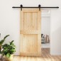 vidaXL Puerta corredera con herrajes madera maciza de pino 95x210 cm vidaXL Puerta corredera con herrajes madera maciza de pino 95x210 cm