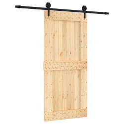 vidaXL Puerta corredera con herrajes madera maciza de pino 95x210 cm