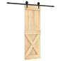 vidaXL Puerta corredera con herrajes madera maciza de pino 70x210 cm