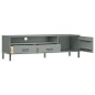 vidaXL Mueble de TV con patas de metal OSLO madera maciza pino gris