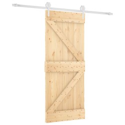 vidaXL Puerta corredera con herrajes madera maciza de pino 85x210 cm