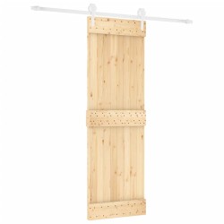 vidaXL Puerta corredera con herrajes madera maciza de pino 70x210 cm
