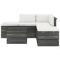 vidaXL Muebles de jardín de palets 6 piezas cojines madera maciza pino vidaXL Muebles de jardín de palets 6 piezas cojines madera maciza pino