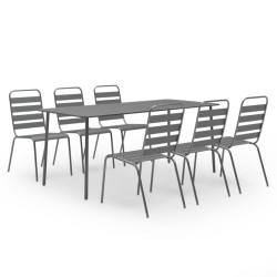 vidaXL Juego de comedor de jardín 7 piezas acero gris oscuro