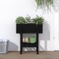 vidaXL Jardinera madera maciza de pino negro 62x30x69 cm vidaXL Jardinera madera maciza de pino negro 62x30x69 cm