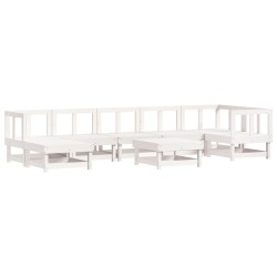 vidaXL Juego de muebles de jardín 8 piezas madera maciza de pino