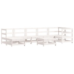 vidaXL Juego de muebles de jardín 8 piezas madera maciza de pino