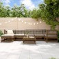 vidaXL Juego muebles de jardín 8 pzas madera maciza pino marrón miel vidaXL Juego muebles de jardín 8 pzas madera maciza pino marrón miel