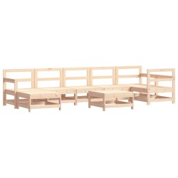 vidaXL Juego de muebles de jardín 8 piezas madera maciza de pino