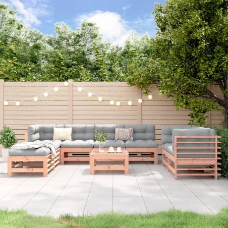 vidaXL Juego de muebles de jardín 9 pzas madera maciza abeto Douglas