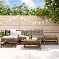 vidaXL Juego muebles de jardín 6 piezas madera maciza pino marrón miel