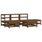 vidaXL Juego muebles de jardín 6 piezas madera maciza pino marrón miel vidaXL Juego muebles de jardín 6 piezas madera maciza pino marrón miel