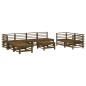 vidaXL Juego muebles de jardín 9 piezas madera maciza pino marrón miel vidaXL Juego muebles de jardín 9 piezas madera maciza pino marrón miel
