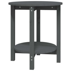 vidaXL Mesa de centro de madera maciza de pino gris Ø55x60 cm