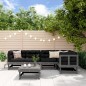 vidaXL Mesa y taburetes altos jardín 6 pzas madera maciza de pino gris vidaXL Mesa y taburetes altos jardín 6 pzas madera maciza de pino gris